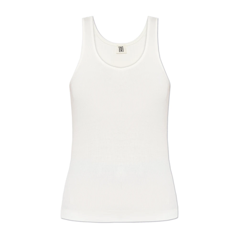 By Malene Birger Geribbelde top Anisa By Herenne Birger White Dames