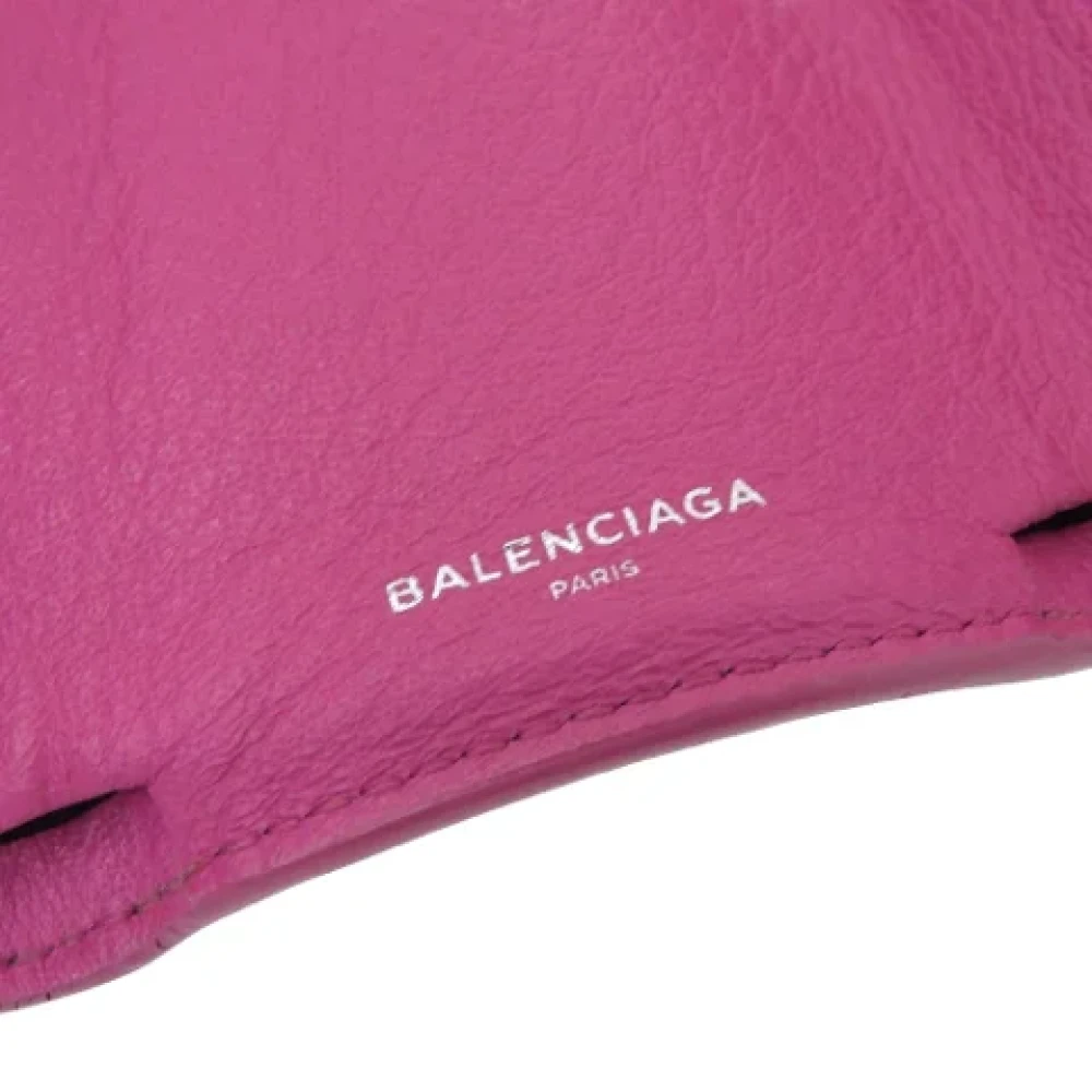 Balenciaga Vintage Tweedehands Roze Leren Portemonnee Pink Dames