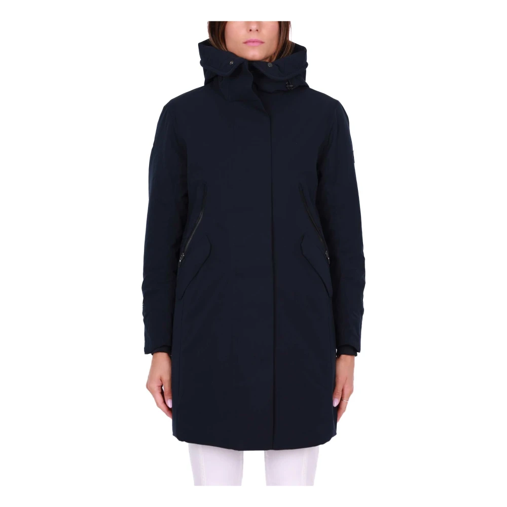 Krakatau Lange gewatteerde parka zwart Black Dames