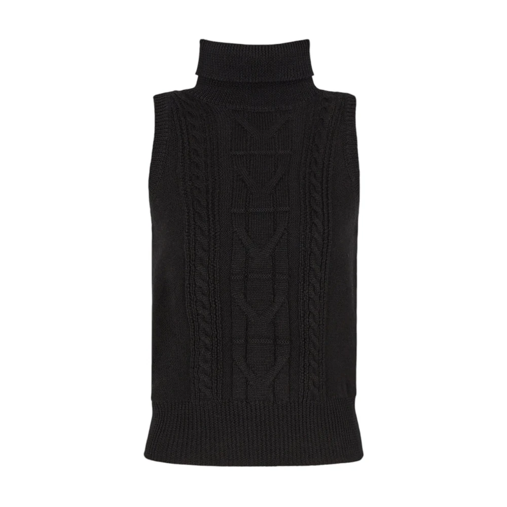 Armani Exchange Zwarte Gebreide Top Stijlvol Model Black Dames