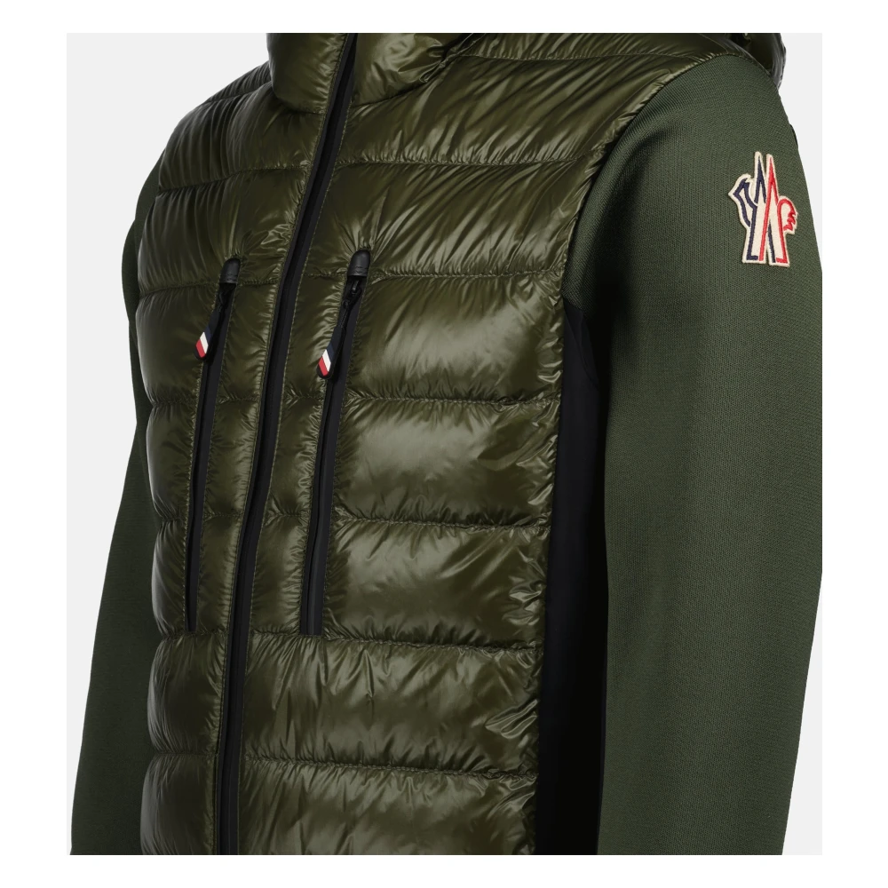 Moncler Bi-materiaal jas met hoge kraag Green Heren