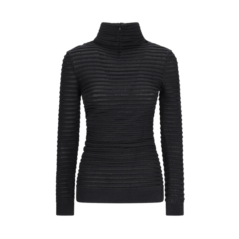 Valentino Garavani Black Turtlenecks, Female, L, Soft Knit Wool Blend Jumper