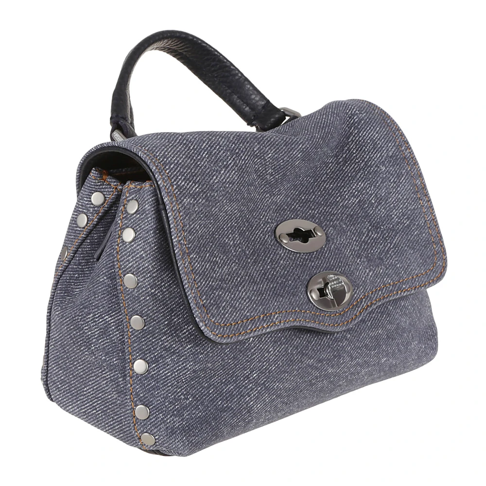 Zanellato Blauwe Leren Schoudertas Stijlvol Ontwerp Blue Dames