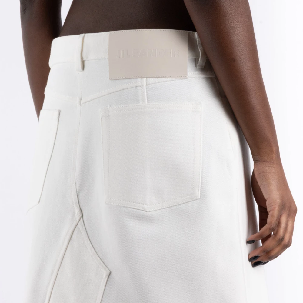 Jil Sander Witte Katoenen Jurk Gemaakt in Italië White Dames