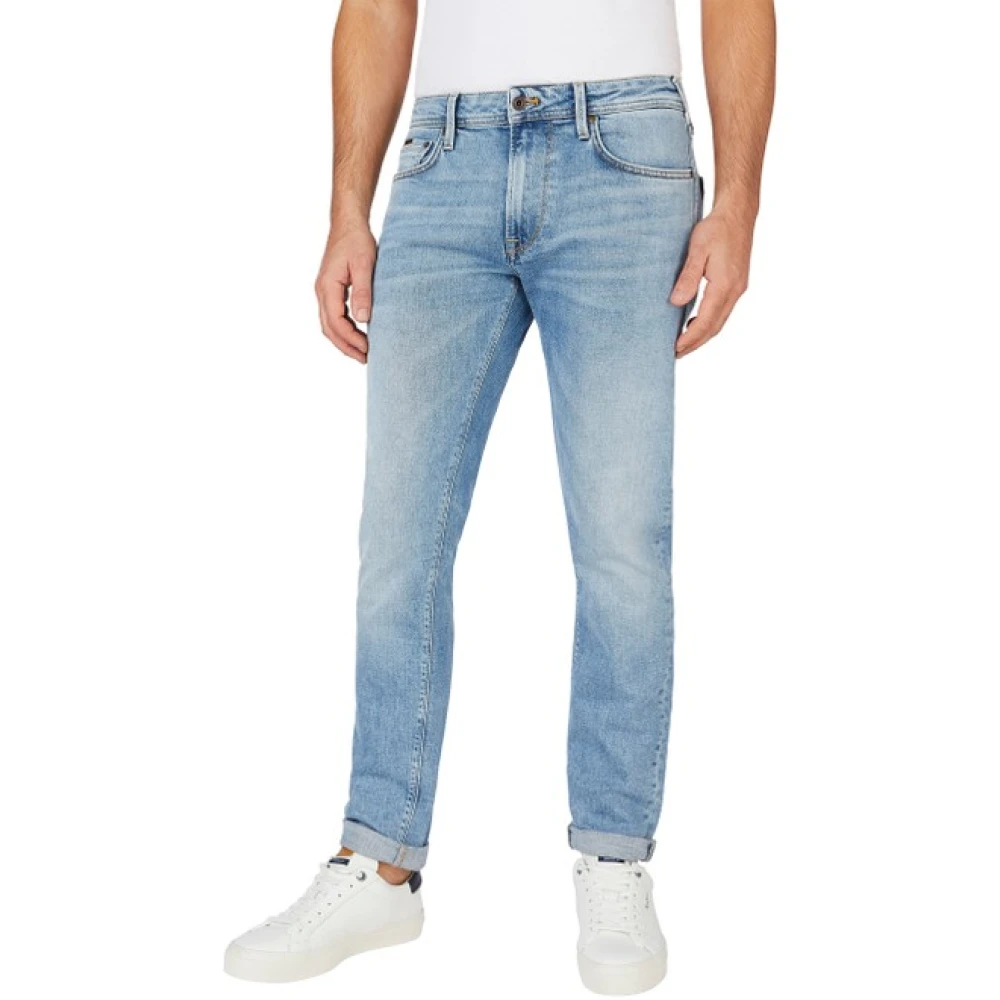 Pepe Jeans Tapered Light Used Jeans Blue Heren