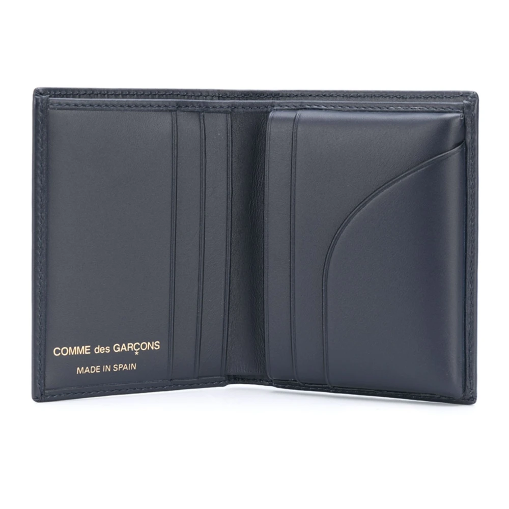 Comme des Garçons Navy Leren Portemonnee Klassieke Lijn Blue Unisex