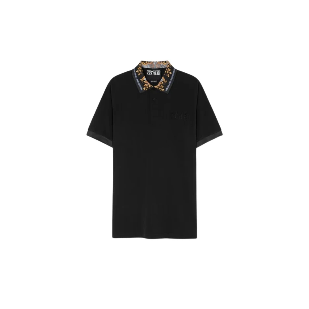 Versace Jeans Couture Svart Barock Polo Skjorta Black, Herr