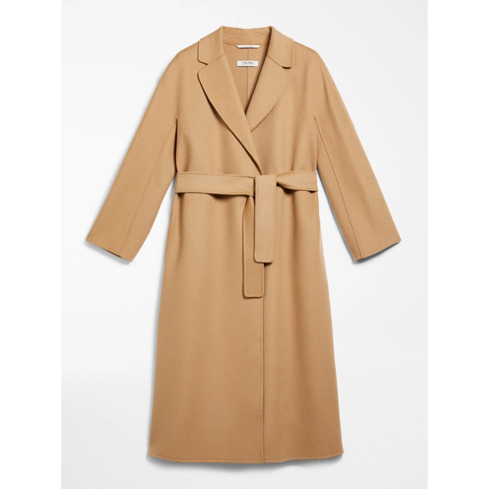 Max Mara Lange wollen jas met kimonomouwen Beige Dames