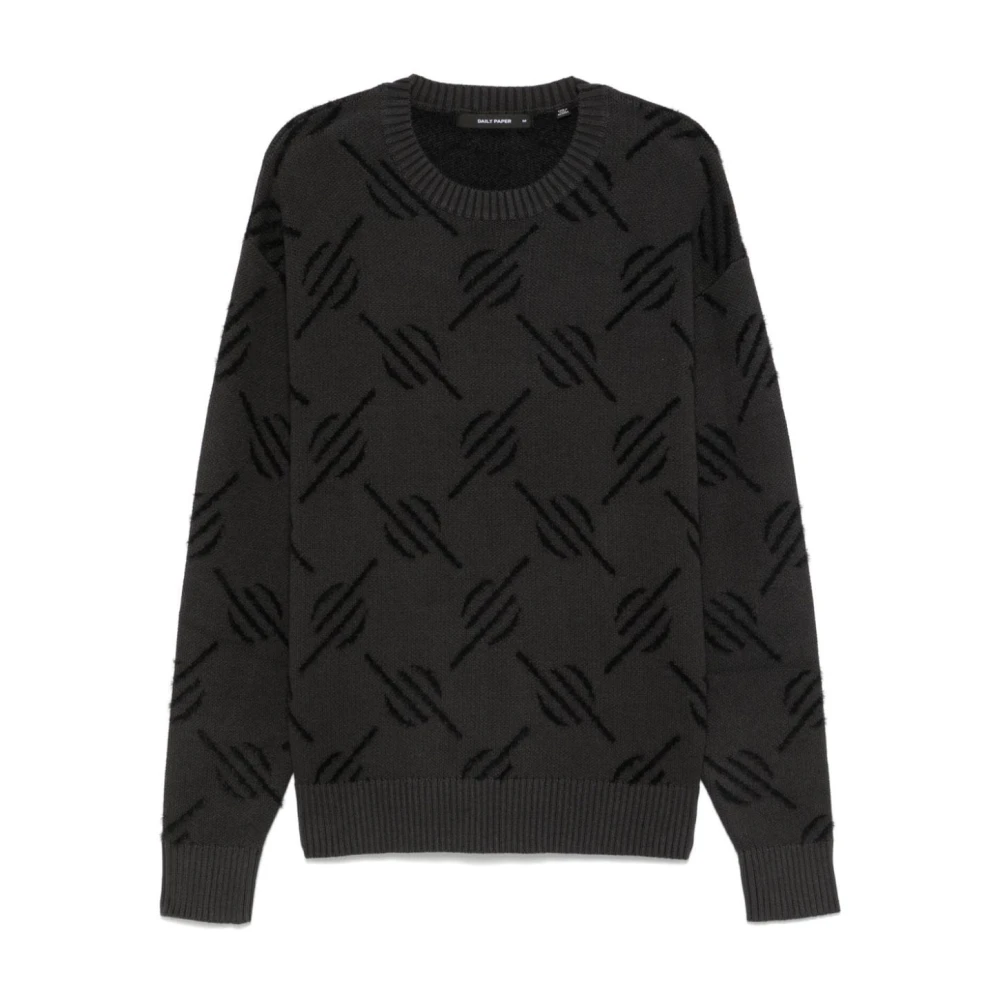 Daily Paper Monogram Jacquard Gebreide Trui Black Heren