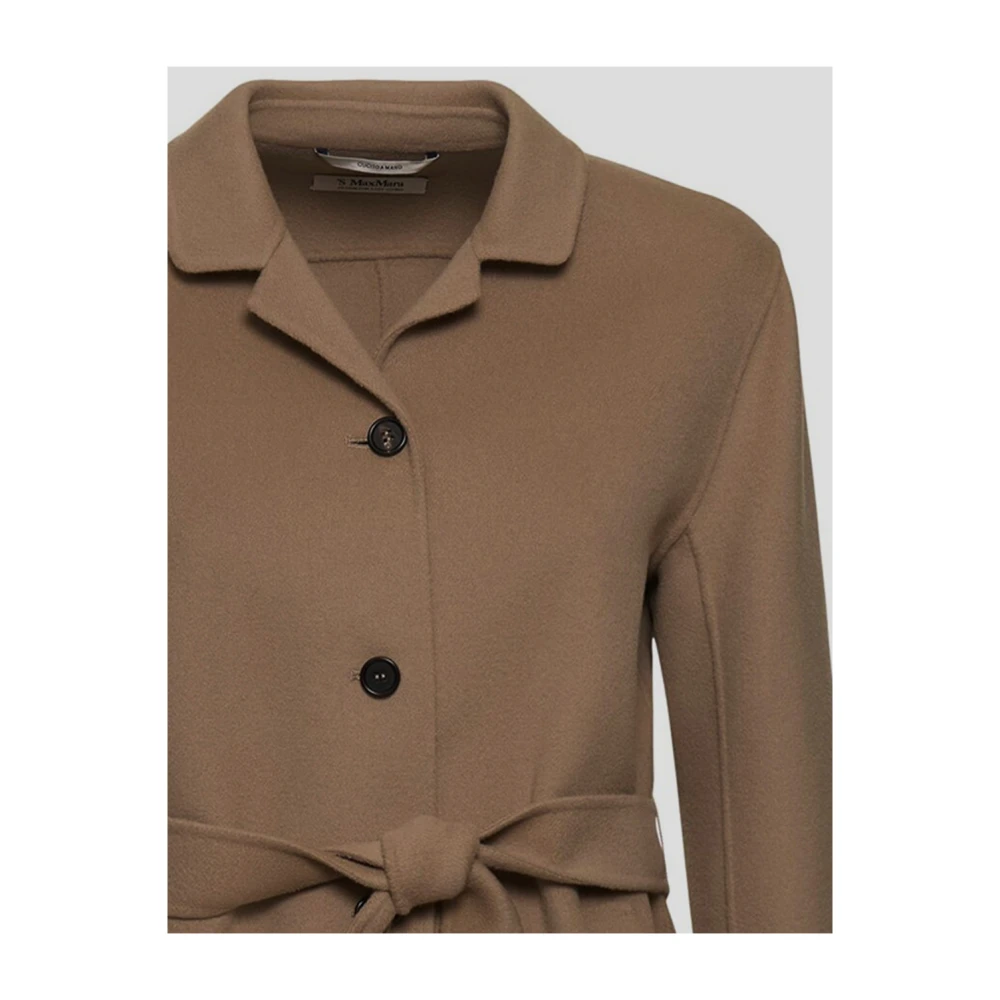 Max Mara Wollen Fiabe Jas Brown Dames