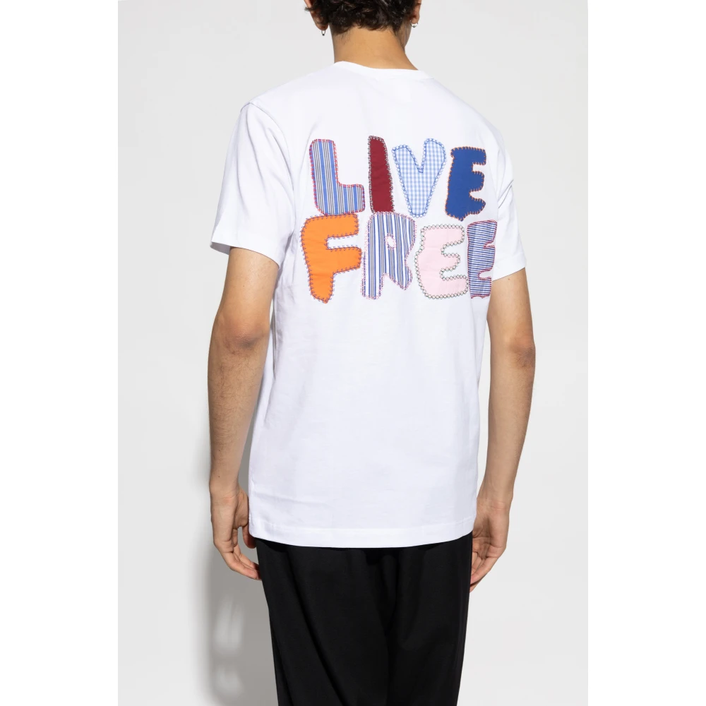 Comme des Garçons T-shirt met patches White Heren