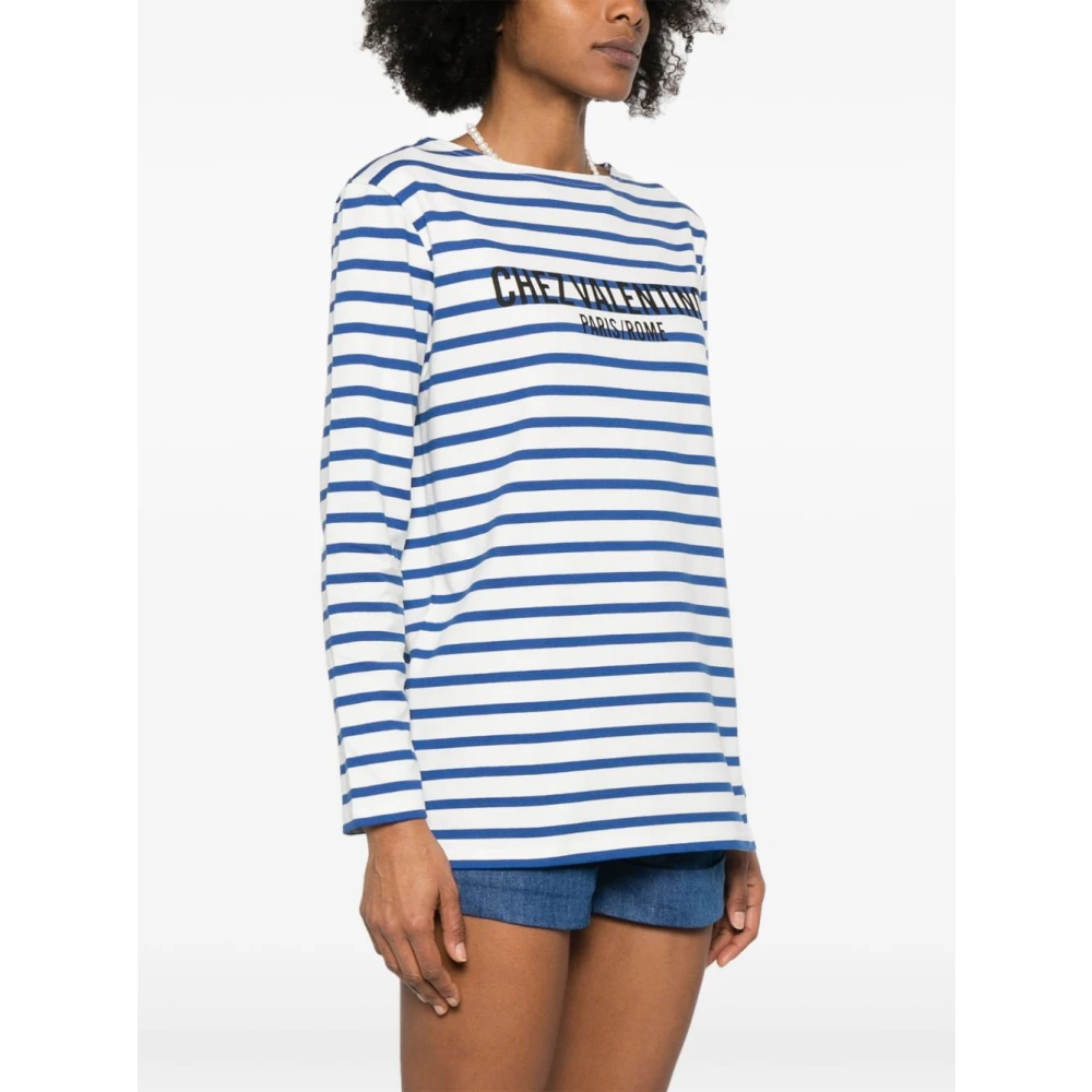 Valentino Stijlvolle T-shirts en Polo's in Ivoor Blue Dames