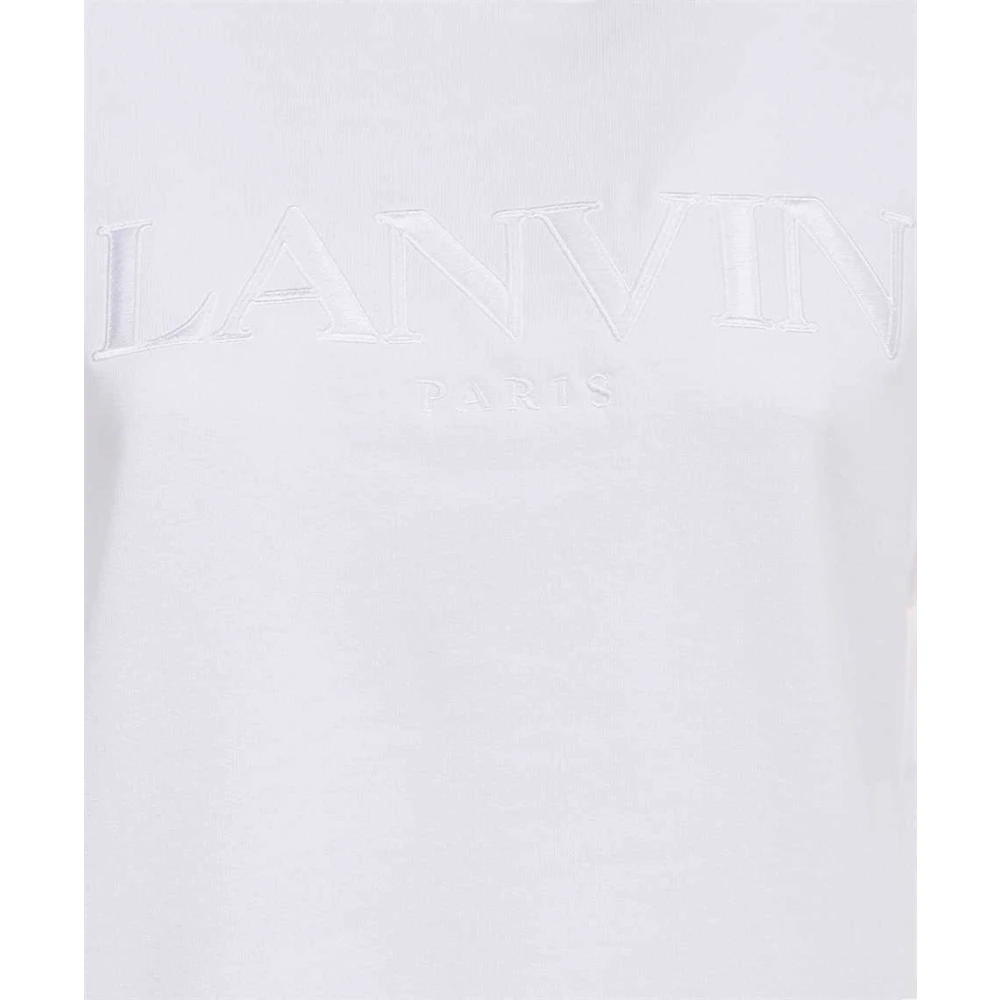 Lanvin Geborduurde katoenen hoodie White Dames