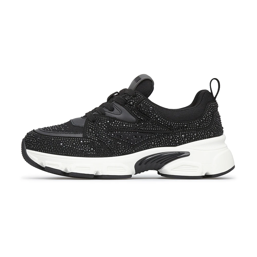 Loriblu Sneakers van suède met overal kristallen Dames Schoenen Zwart