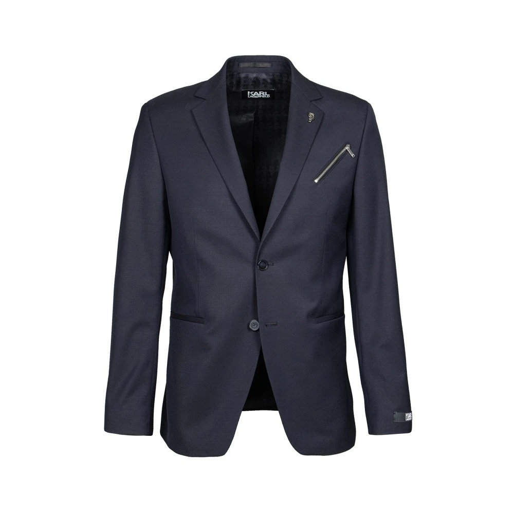 Karl Lagerfeld Navy Blauw Wollen Blazer Blue Heren