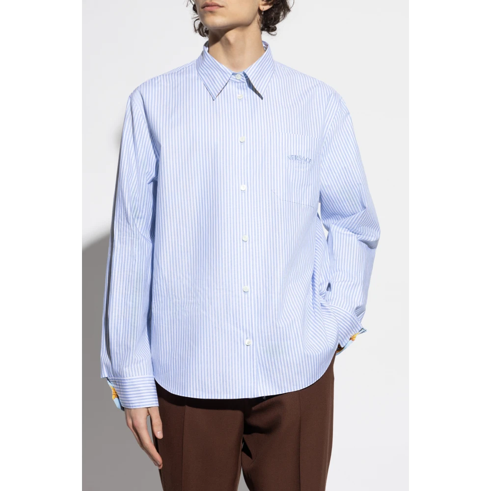 Versace Omkeerbaar overhemd Blue Heren