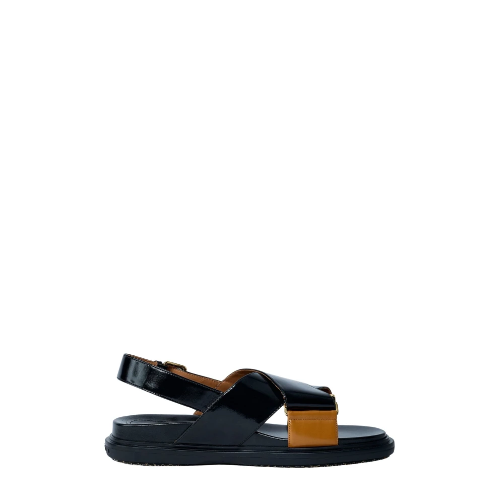 Marni Women's Black Fussbett Leather Sandals