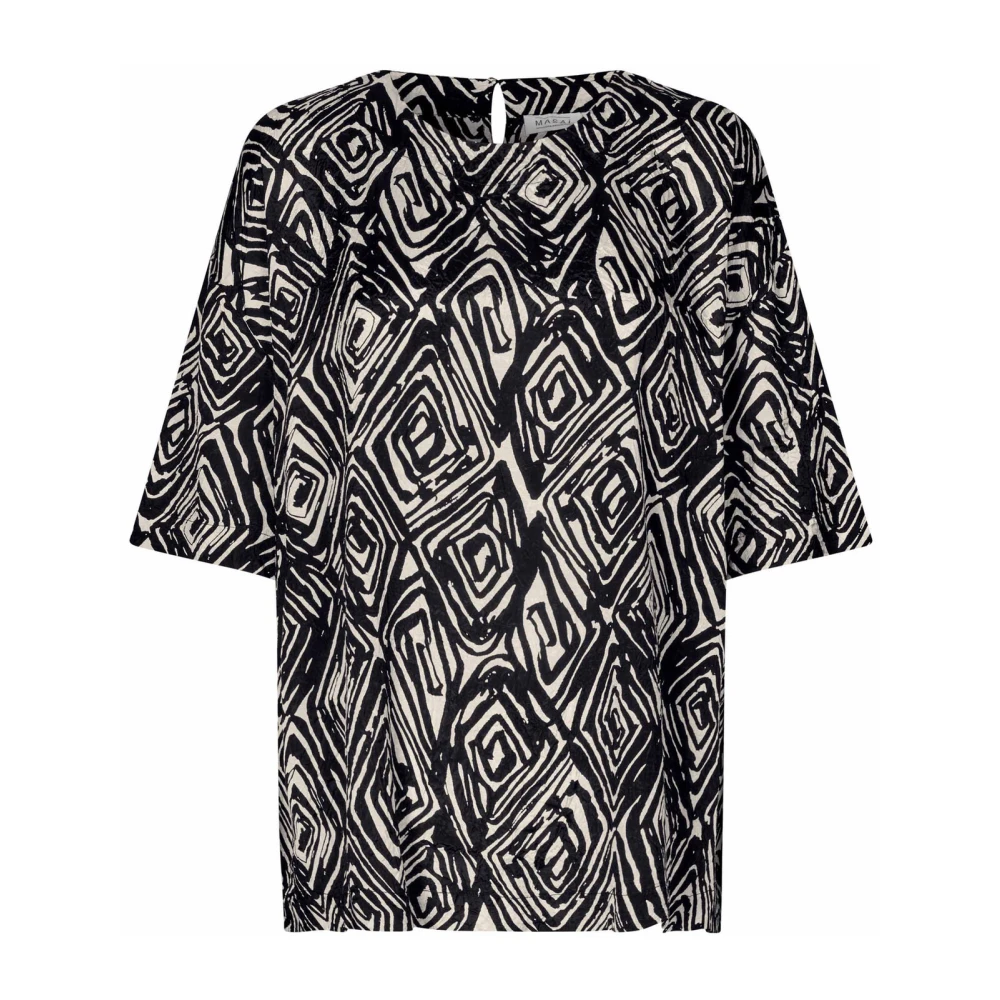 Masai Oversized T-shirt met sleutelgatdetail Black Dames