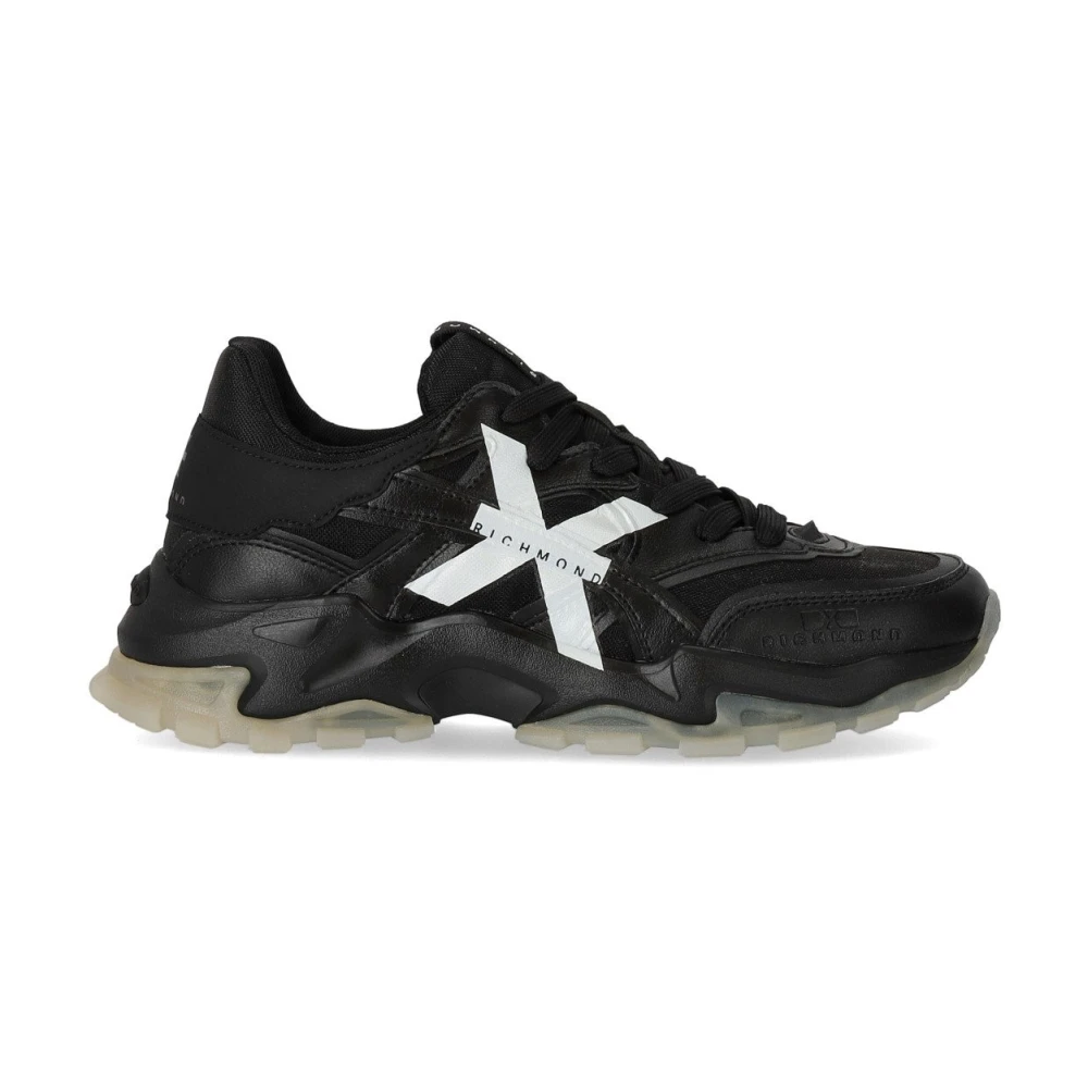 John Richmond Zwarte Leren Sneakers met Richmond X Logo Heren Schoenen