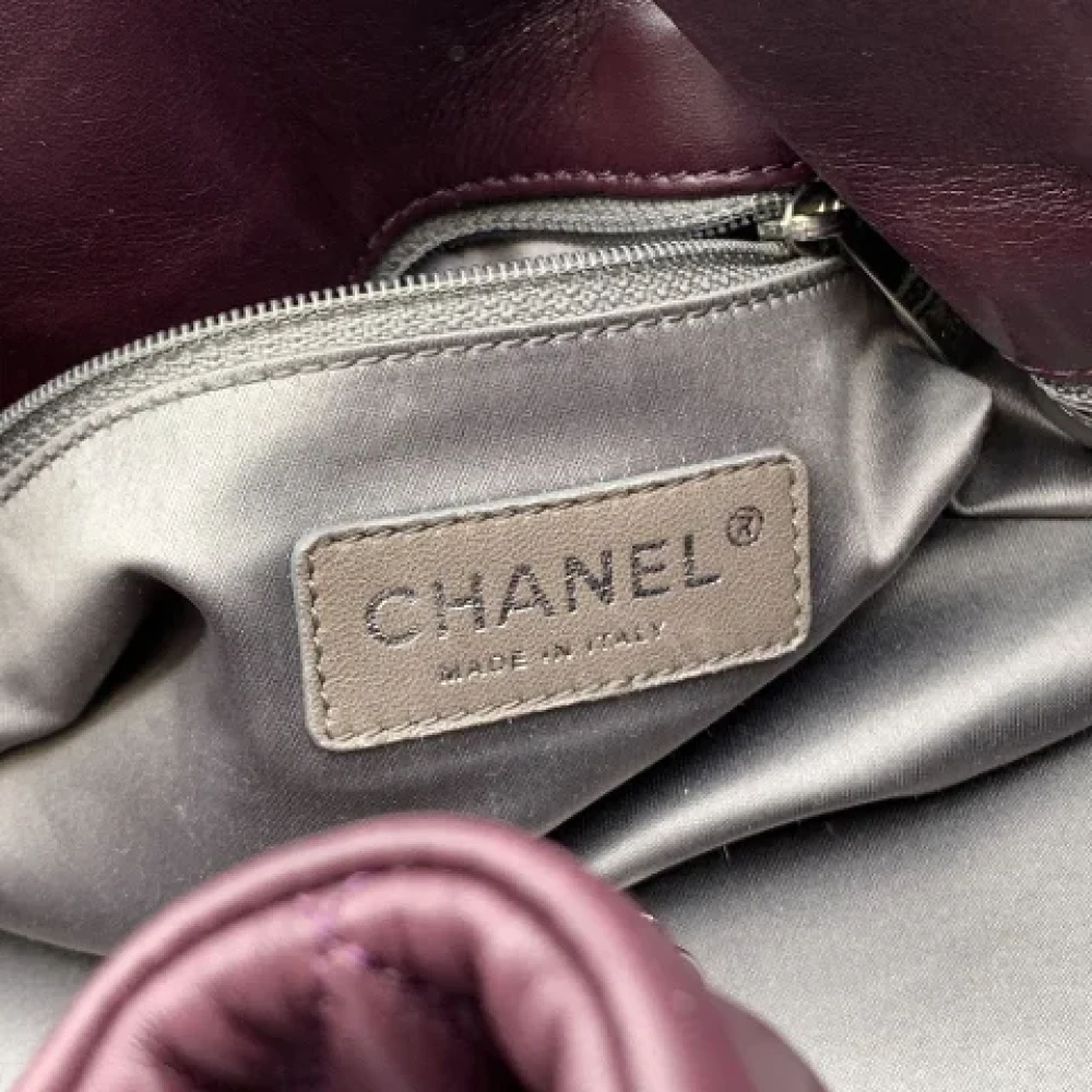 Chanel Vintage Pre-owned Leather chanel-bags Purple Dames