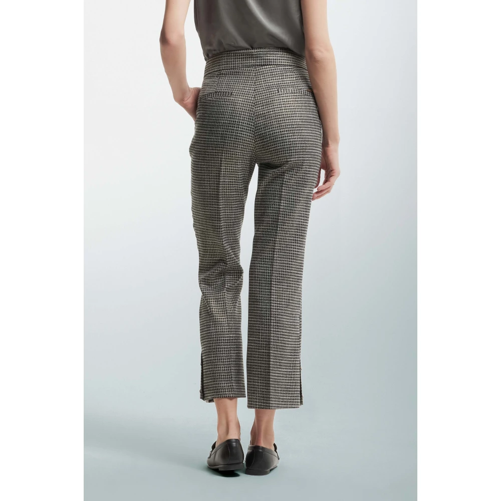 Kocca Elegante Broek met Split en Patroon Gray Dames