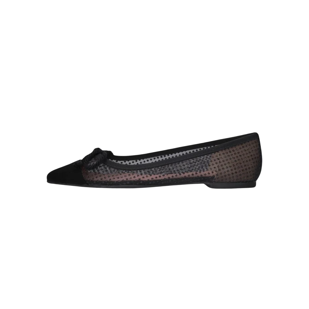 Pretty Ballerinas Svarta Mesh Ballerina Skor Black, Dam