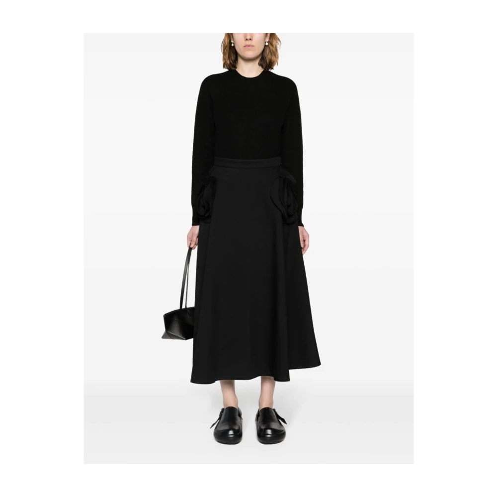 Jil Sander Zwarte Crew Neck Sweater Black Dames