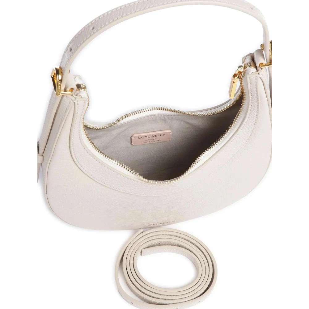 Coccinelle Leren Schouder Crossbody Tas White Dames