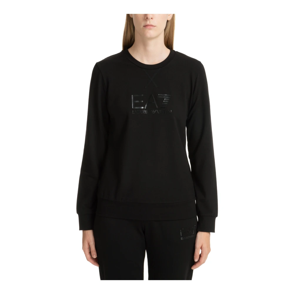 Emporio Armani EA7 Effen Logo Sweatshirt Black Dames