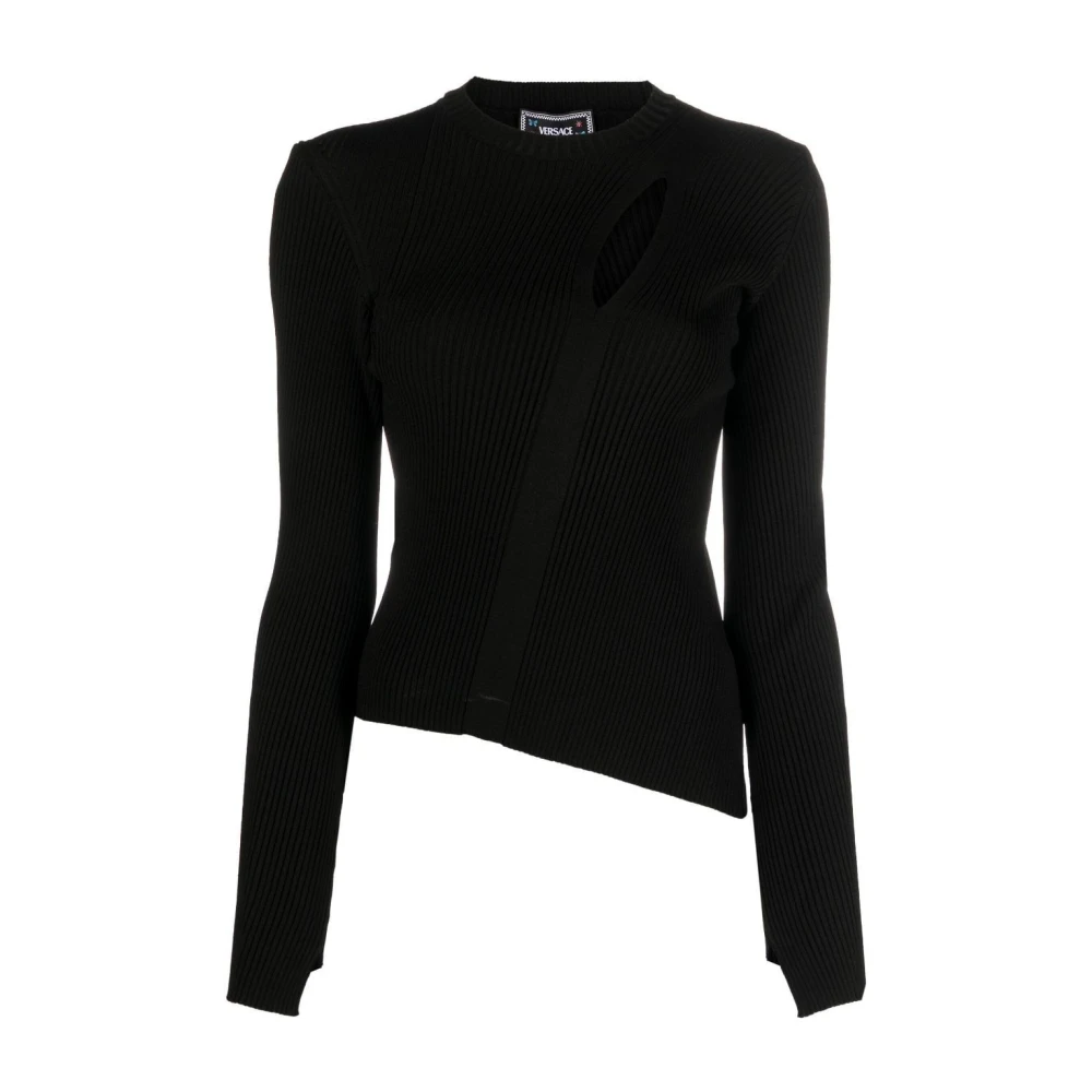 Versace Ronde hals Gebreide trui Black Dames