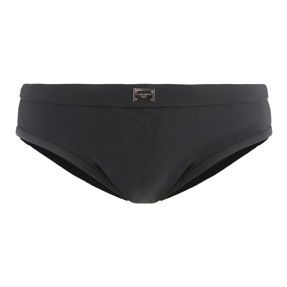 Dolce & Gabbana Men's Black Beachwear, 2XL, Swim Briefs With High-Cut Leg And Tag