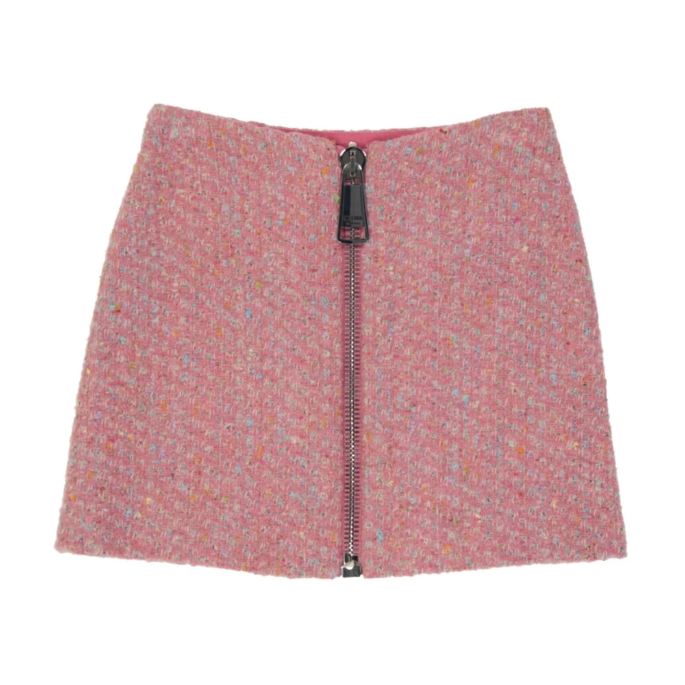 Moschino Wollen Mini Rok Couture Stijl Pink Dames