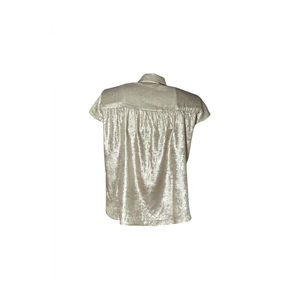 Molly Bracken Satijnen blouse met korte mouwen Yellow Dames