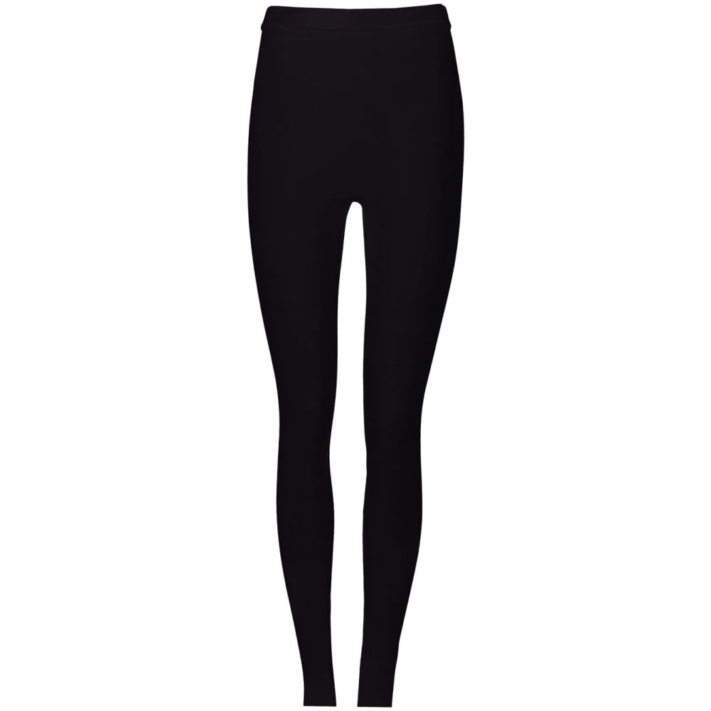 Sorte Leggings med Logo-Plaque