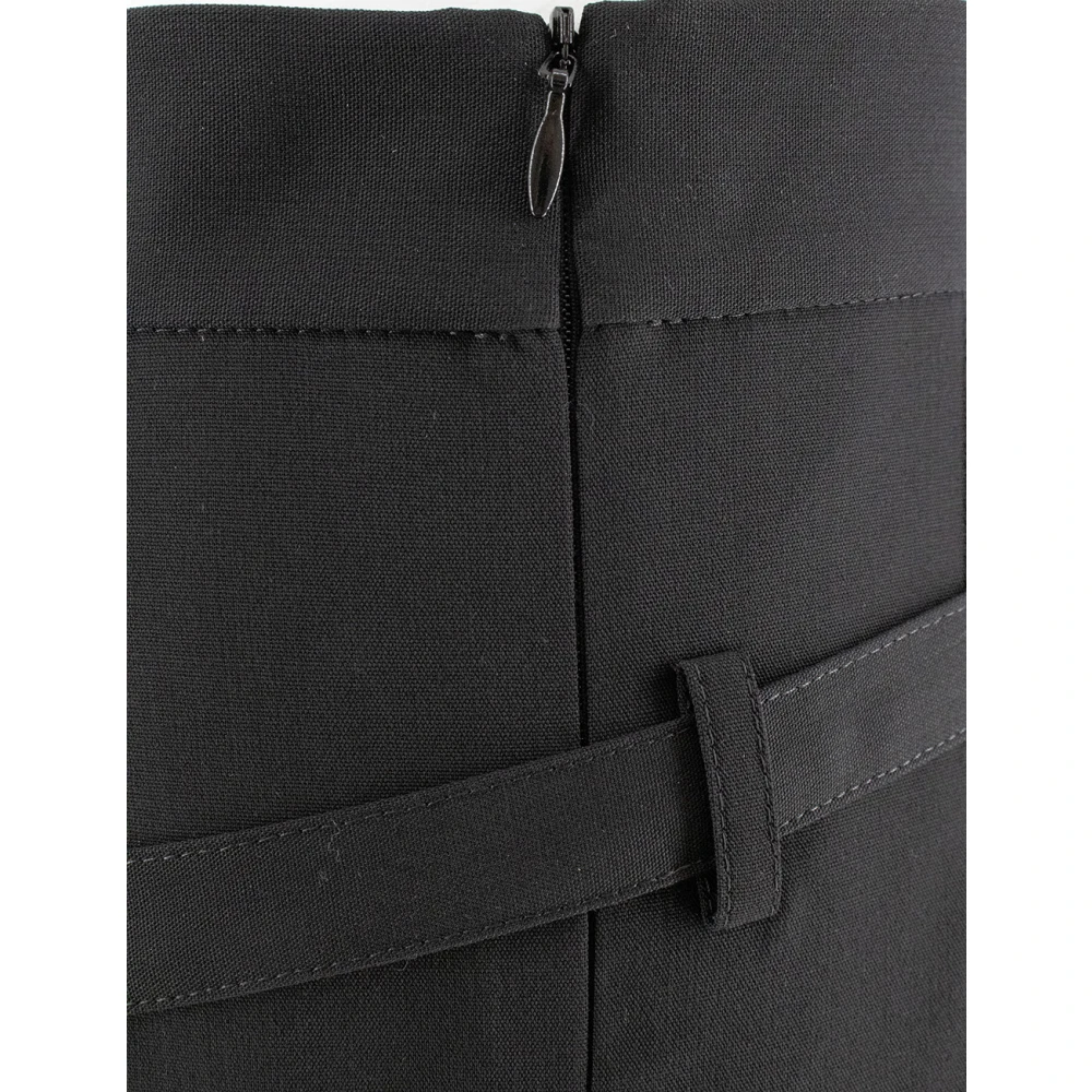 Fabiana Filippi Elegant High-Waisted Wool Midi Skirt Black Dames
