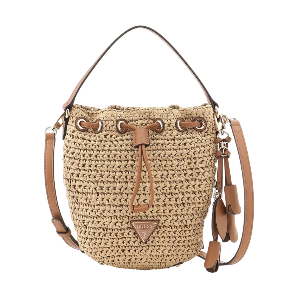 Guess Vrouw Beige Tassen Dames, One Size, Leer, Ofelia Bucket Bag