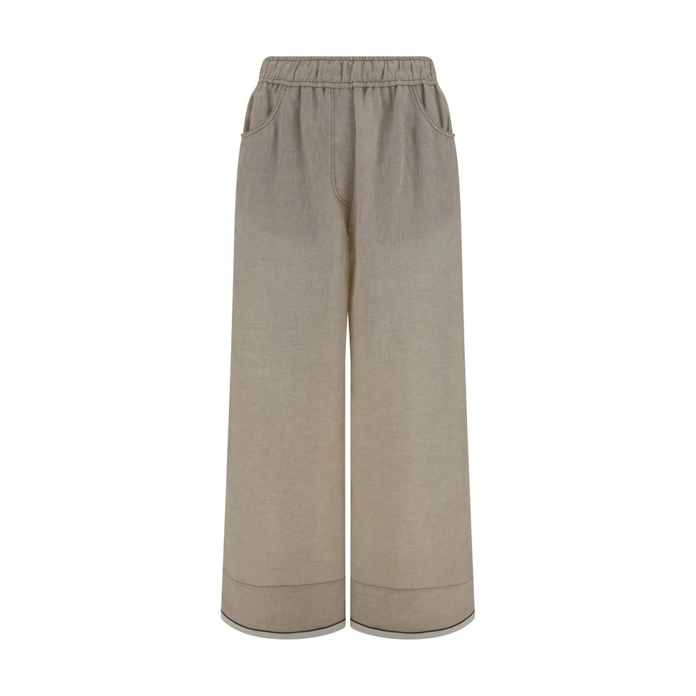 Trousers > Wide Trousers - - Brunello Cucinelli - Modalova