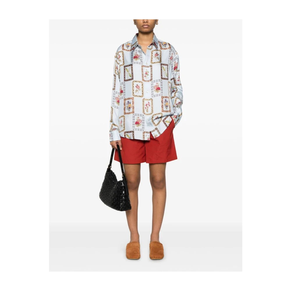 Pierre-Louis Mascia Grafische Print Blauwe Button-Up Shirt Multicolor Dames