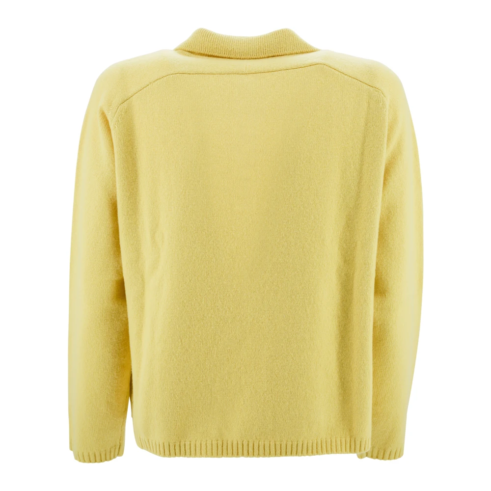 Kangra Merino Wol Polo Trui Geel Yellow Dames
