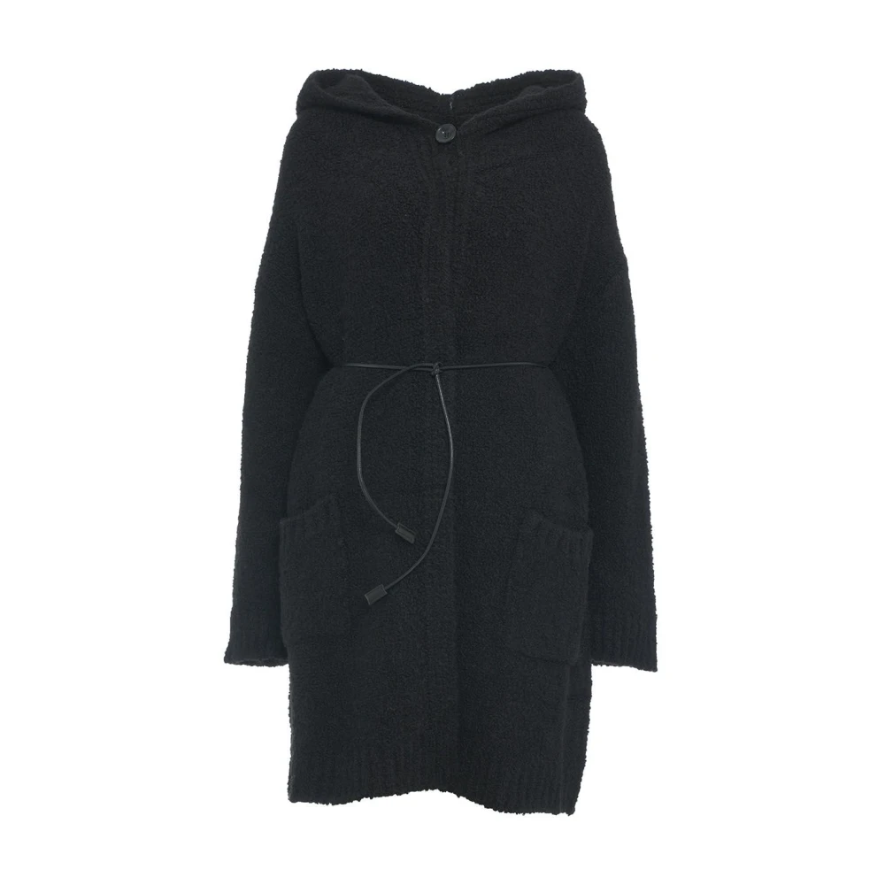 Liu Jo Gebreide jas met riem en capuchon Black Dames
