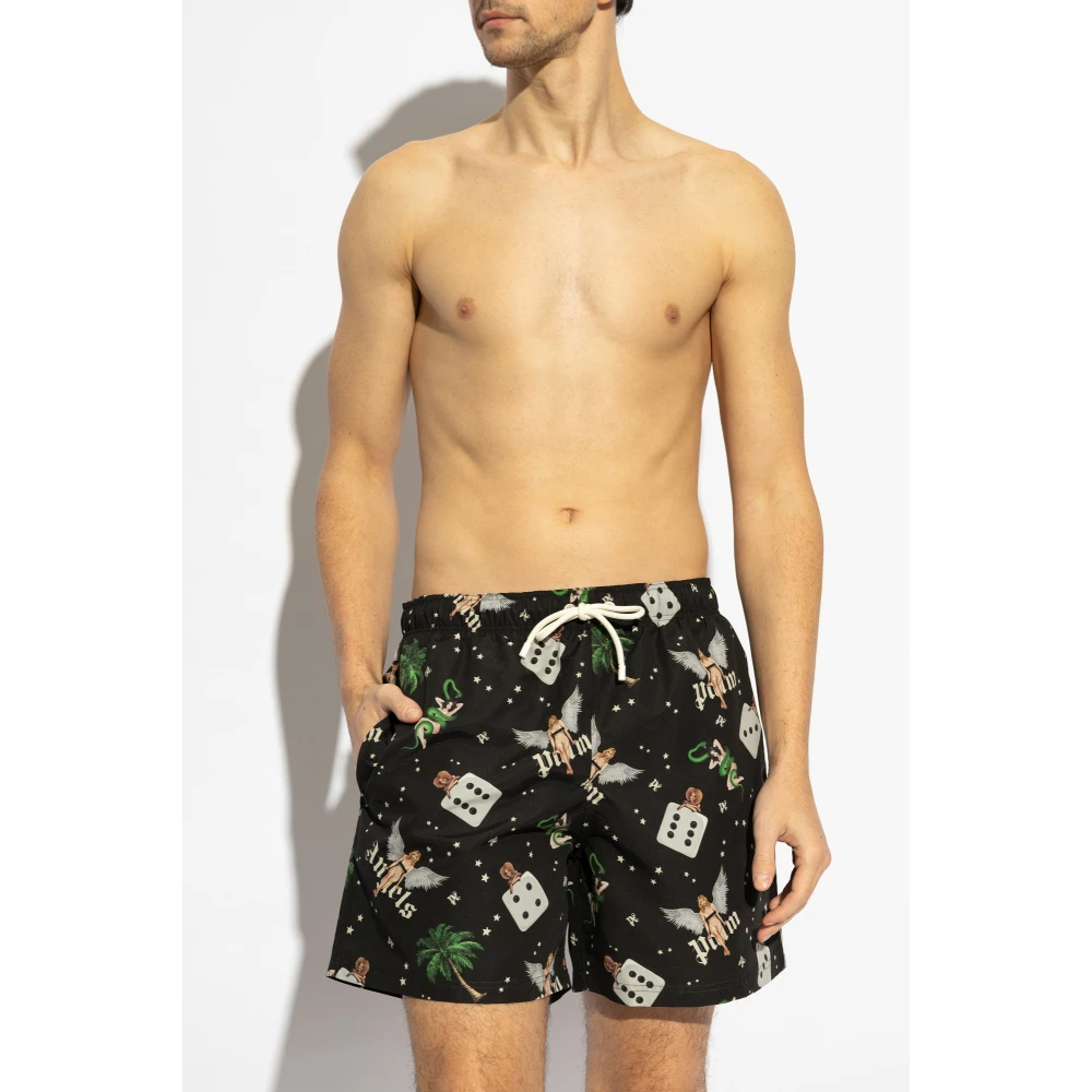 Palm Angels Zwembroek met kleurrijke print Black Heren