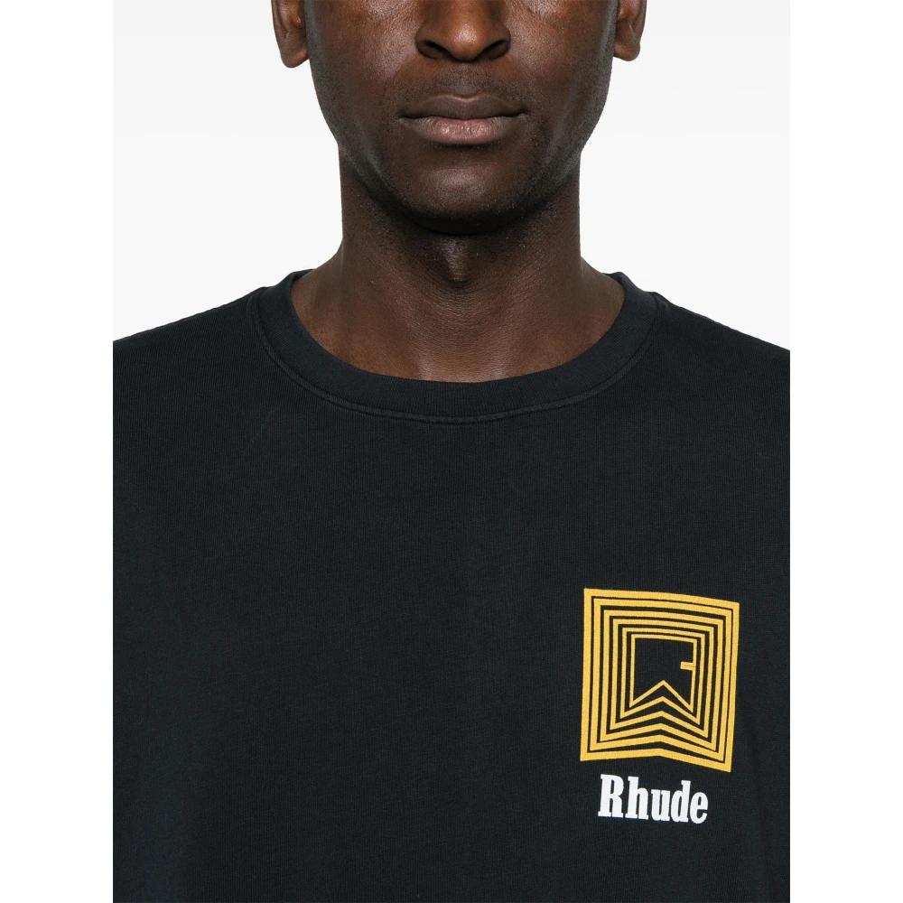 Rhude Chevron Logo T-shirt Black Heren