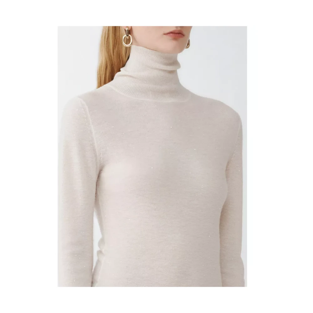 Fabiana Filippi Crème Wollen Trui Beige Dames