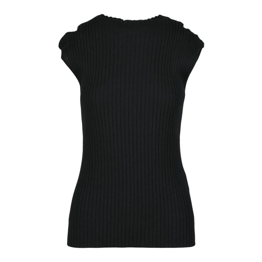 SPORTMAX Katoenen Stijlvolle Top Black Dames