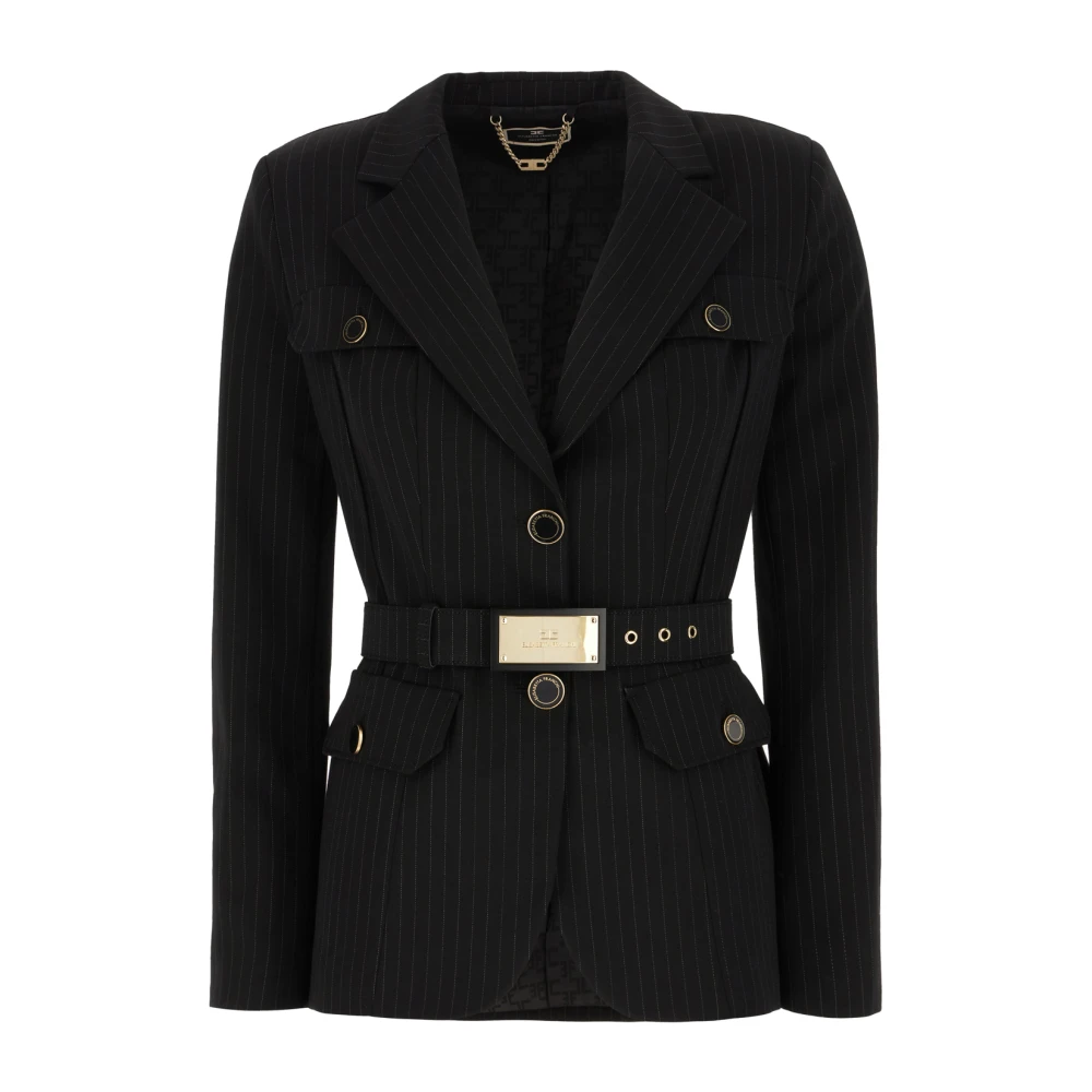 Elisabetta Franchi Stijlvolle Jassen & Vesten Collectie Black Dames