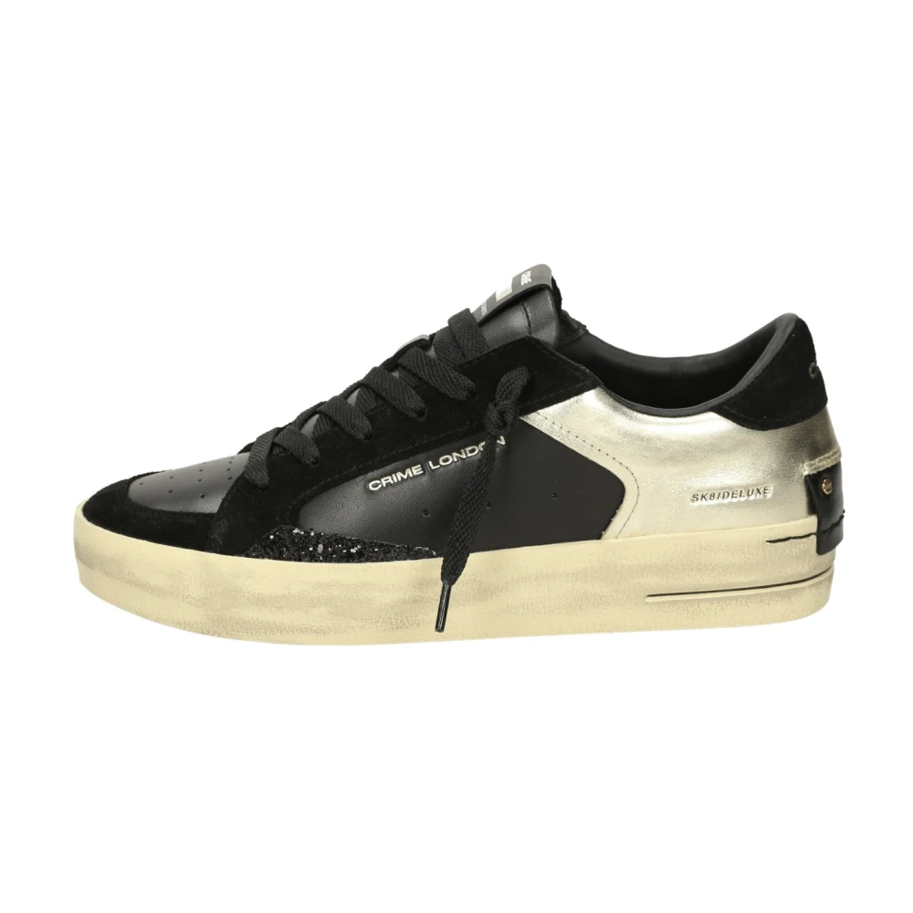 Crime London Women's Black Trainers Basse
