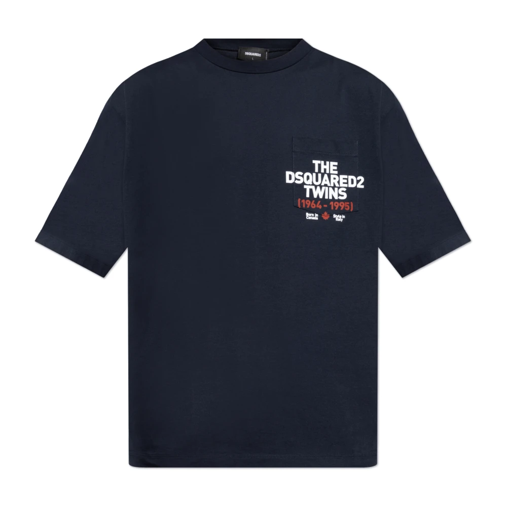 Dsquared2 T-shirt met zak Blue Heren