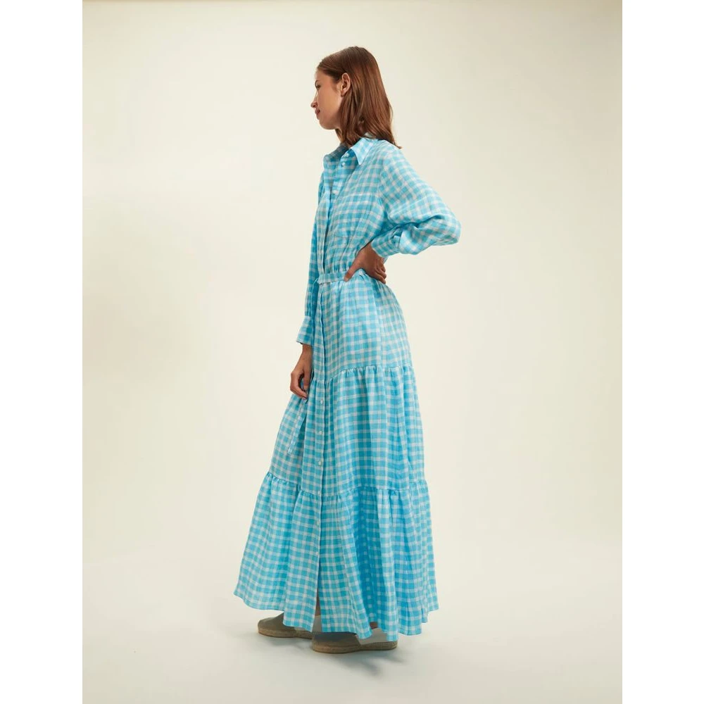 Ines De La Fressange Paris Léna Vichy turquoise dress Blue Dames