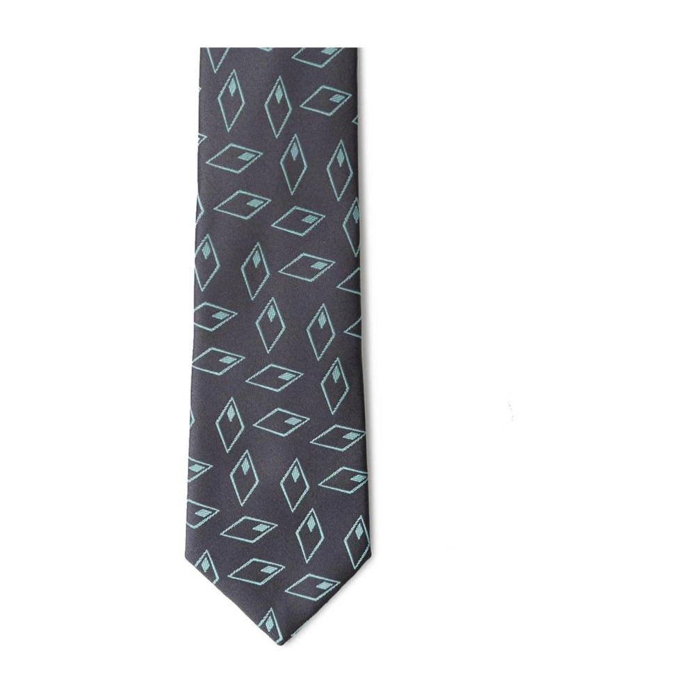 Giorgio Armani Geometrische Zijden Stropdas Multicolor Patroon Gray Heren