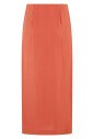 orange-draped-straight-skirt